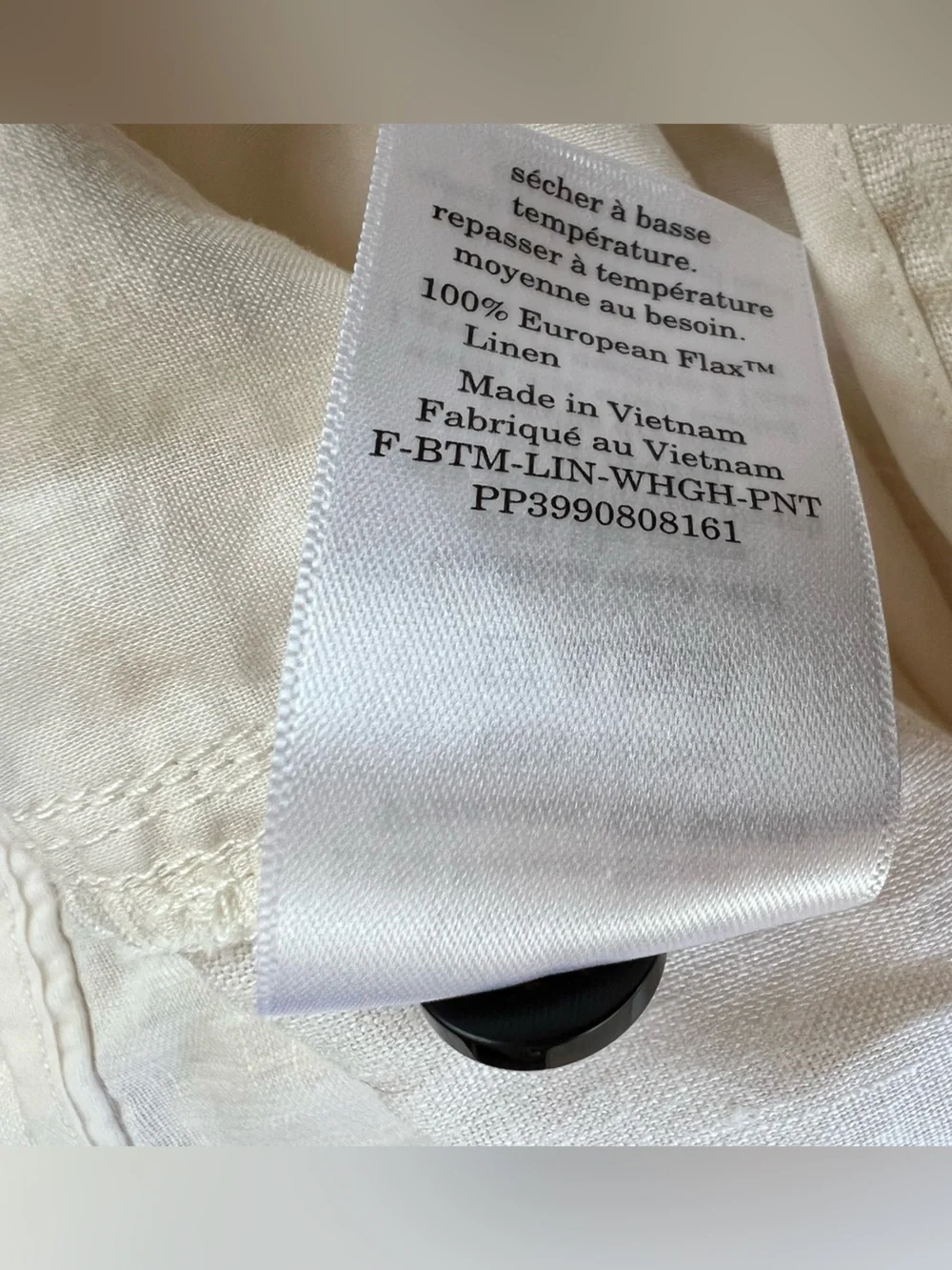 Everlane THE LINEN WAY HIGH DRAPE PANT Women’s 8 Bone Ivory Wide Leg Lightweight